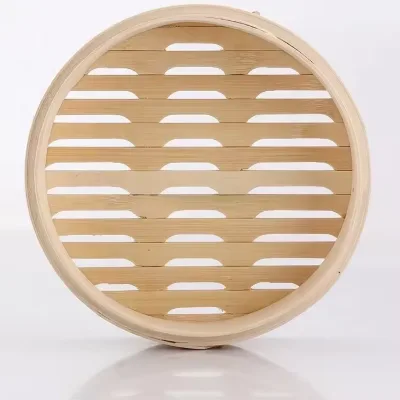 Eco-Friendly Natural Mini Bamboo Steamer Basket Layers with High Quality 4/5/6/7/8/9/10/11/12/16 Inch