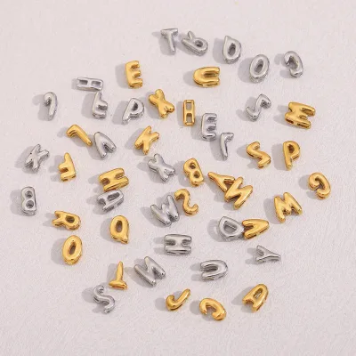 Fashion Waterproof Stainless Steel  Initial Letter A-Z Pendants Charms for DIY Jewelry Making Accessories