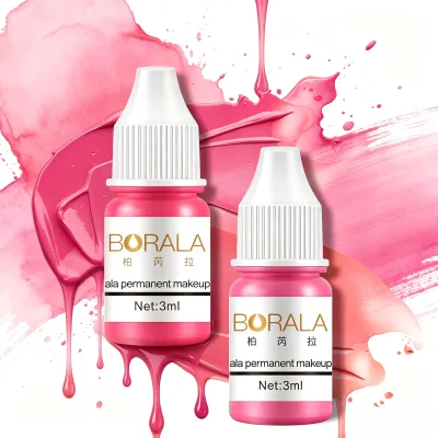 Organic Plant-Based Pink Series Lip Tattoo Pigment Sample REACH Certified Permanent Makeup PMU Lip Pigment