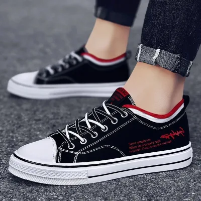 Men's Fashionable Breathable Flat-Bottomed Non-Slip Board Shoes Light Weight Retro Style for Summer Custom Canvas Shoe