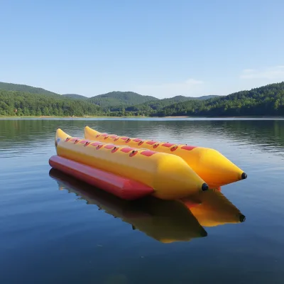 Person Inflatable Towable Banana Boat - Reinforced Heavy Duty Family Water Sports Tube with Safety Handles