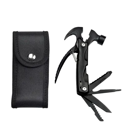 Portable Multi-Purpose Steel Emergency Safety Claw Hammer with 13 Functions Blade Hammer Saw Blade for Outdoor Camping & Hiking