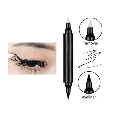 Private Label Fast Dry Double Hand Waterproof Long Lasting Liquid Eyeliner With Eraser Pencil