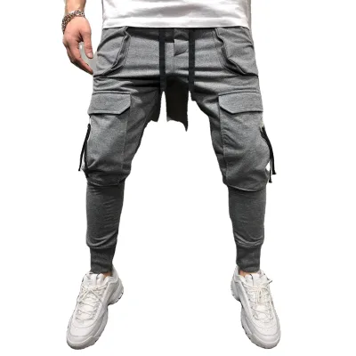 Factory Wholesale Europe and America Men's Best Fit Sports Casual Pants With Bands and Feet Slim Fit Sports Pants