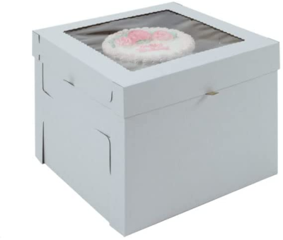 Custom White Cake Box with Window Packaging Boxes for Pastries  Small Cakes