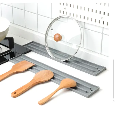 Silicone Non-Slip Narrow-Edge Water-Control Rectangular Modern Minimalist Drain Mat Pot Lid Storage Sink Gap-Fitting Long Pad