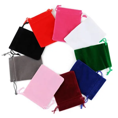 Manufacture Custom Jewelry Packaging Bag Jewelry Drawstring Velvet Bag