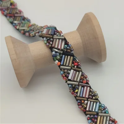Multi-color Sequin Trims New Hand Beaded Trims Decorative Tape Lace Trimmings for Collar