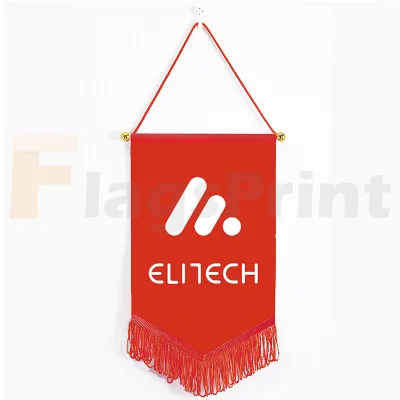 100% Satin Football Flag Sport Club Flags Factory Low Price Sublimation Blank Red Pennant High Visibility Sports Banner