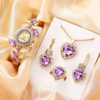 BELLEWORD Light Luxury Niche High End Heart Encrusted Women Watch Fashion Versatile Bracelet Watch Set Ladies Wrist Jewelry Gift