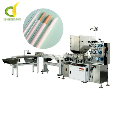 Automatic Biodegradable Straw Packing Machine for Paper/PLA Straws with Single Piece Packaging Custom Printing 300-600pcs/min
