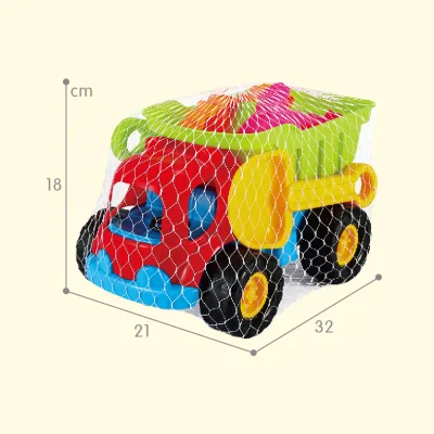 Children's Outdoor Plastic Beach Sand Tools Summer Beach Animal Molds Net Bag Truck Cartoon Color Toy