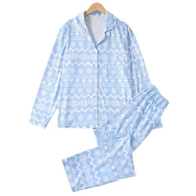 2024 New European and American Style Casual Long Sleeved Suit Sleepwear for Women Wholesale