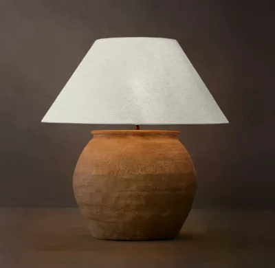 Purple Clay Chinese Style Table Lamp Linen Table Lamp Villa Bedroom Lamp Bedside Table Lamp, Luxury Table Lamp Home Decoration