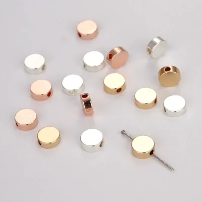 DIY 8mm Stainless Steel Custom Logo Engraved Brand Name Classic Children's Heart Disc Spacer Beads Gift