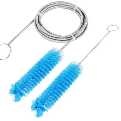 Industrial DIY Flexible Drain Spring Double Head Hose 22mm CPAP Tube Cleaning Brush Stainless Steel Core OEM Customizable