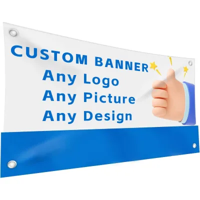 Custom Size Double Sided Outdoor Banner Advertising with Pocket and Eyelets
