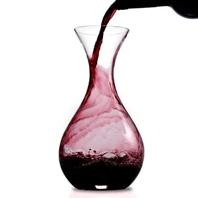 Handmade Antique Crystal Red Wine Glass Decanter with Wide Mouth