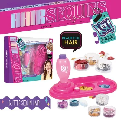 Shantou Chenghai DIY Girls Makeup Machine Plastic Fashion Hair Sequins Design Tool Flash Hair Dresser Toy