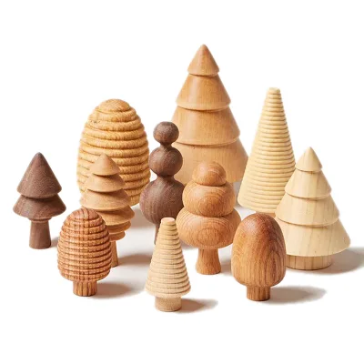 Evergreen Woodland Trees Mini Wooden Forest Wood Wooden Christmas Tree
