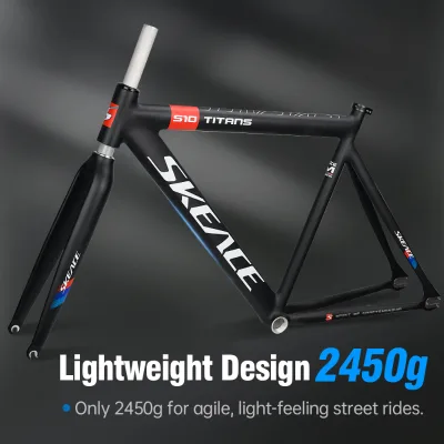 700C Track Bike Frameset SKEACE S10 Black Fixed Gear Single Speed Frame 6061 Aluminum Alloy Rim Seat Tube Bicycle Frame Set