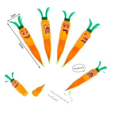Wholesale Carrot Radish Pen Party Flavor Empty Candy Toys Container Dispenser Promotional Toys for Kids Bulk Candies