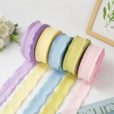 Gift Wrap Ruffled Ribbon Pleated Tape Holiday Bouquet Gift Wrapping Material Ribbon Flower Gift Ribbon