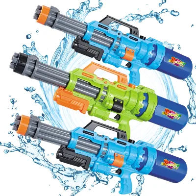 Hot Popular Plastic Water Shooting Pistol Gun Outdoor Game Gatling High Pressure Water Gun Blaster Water Storage for Adults Kids