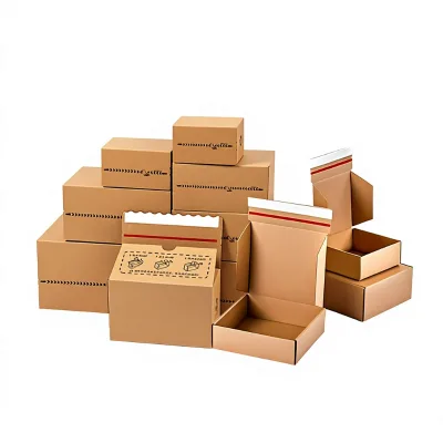 Zip-top Folding Corrugated Carton Business Shopping E-commerce Shipping Box Extra-strong Tear-resistant Tape-free Box
