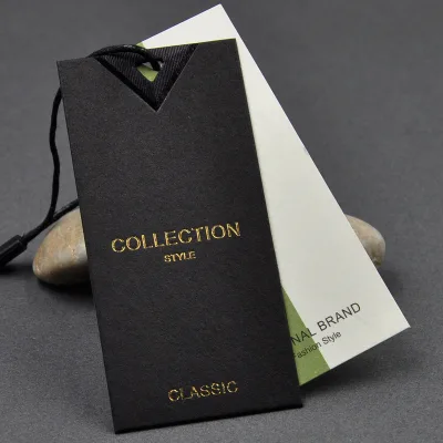 Free Design Luxury Garments Tags with Own Name Custom Paper Logo String Tags for Clothing Shoes Socks Including Barcode Feature