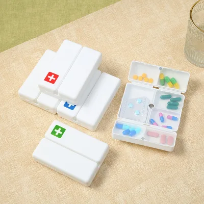 Travel Portable 8-Compartment Plastic 7-Day Sealed Folding Flip-Top Pill Box