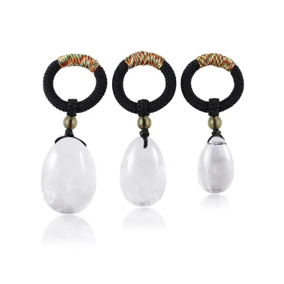 Wholesale Drilled Kegel Exercise Ball Clear Crystals Healing Stones Clear Crystal Yoni Eggs Set Yoni Egg
