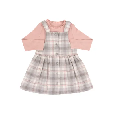 Manufacturer Wholesale Two Piece Princess Dress Sets Popular Baby Girl Plaid Dresses