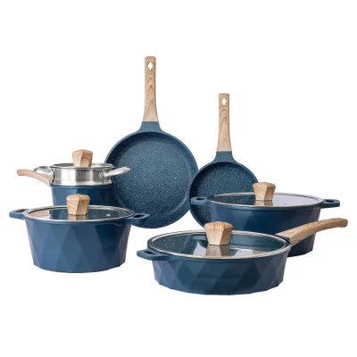 Hot Deal 21pcs Black White Custom Kitchen Pan Pot Casserole Gas Induction Cooktop Use Aluminum Non Stick Cookware Set