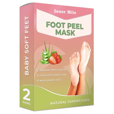 Strawberry Feet Peeling Mask Cracked Heel Repair Dead Skin Remover Foot Peel Mask for Baby Soft Feet