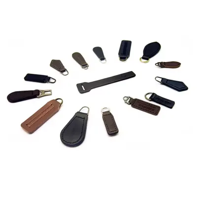 Garment Clothes PU Fabric Leather  Zipper Puller
