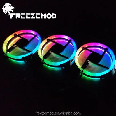 12V DC 120mm LED Computer Fan RGB rainbow Fan. RBW-CH