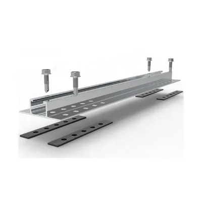 For Aluminum PV Solar Rail Mount Structure Mini Rail Kit with Self Tapping for Metal Roof 0-15 Tilt 10-Year Warranty