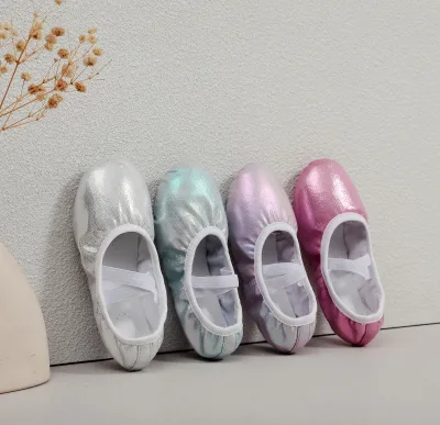 BALLET SHOE Kid Beautiful Shoes Dance Children Shiny Ballet slippers Free Lacing Soft Soled Foldable Ballet Flats for Weddings