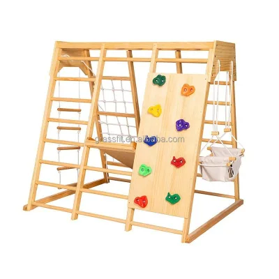 2026 Grassfit Pine Multi-Layer Board Climbing Frame for Infants and Toddlers Safe and Stable