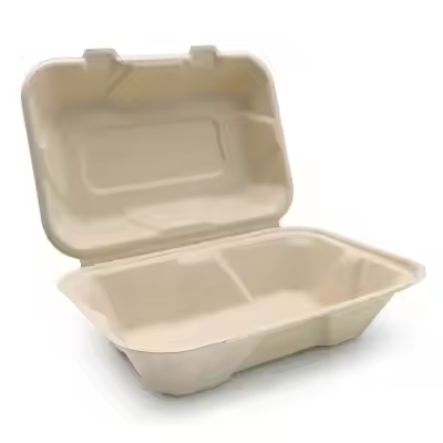 Disposable Hinged Clear Clamshell Food Container Black and Clear Takeout Container with Embossed Paper for Takeout or Storage