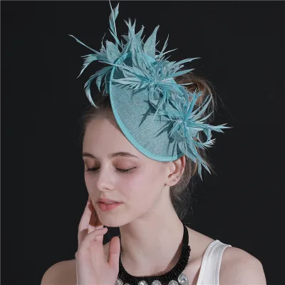 Millinery Supplies Party Decoration Sinamay and Feather Fascinator