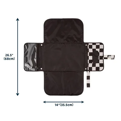 Portable Waterproof Baby Changing Mat Travel Diaper Pad Soft Polyester Hawaiian Print Pram-Hanging Bag for Outdoor Use