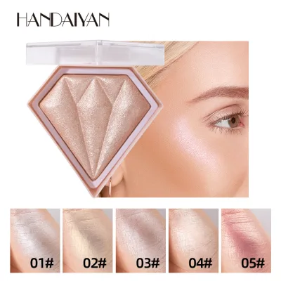 Wholesale HANDAIYAN Waterproof Mineral Shimmer Diamond Glow Highlighter Setting Contouring Brightening 3D Luminous Makeup Powder