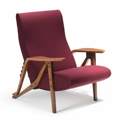 Modern Retro Wabi-Sabi Style Black Walnut Solid Wood Upholstered Armchair
