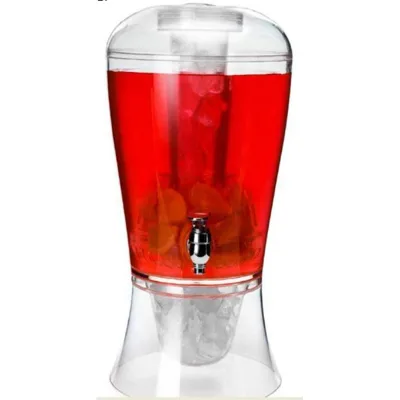8L Plastic Juice Jar Cold Drink Water Drinks Beverage Dispenser With Ice Cylinder