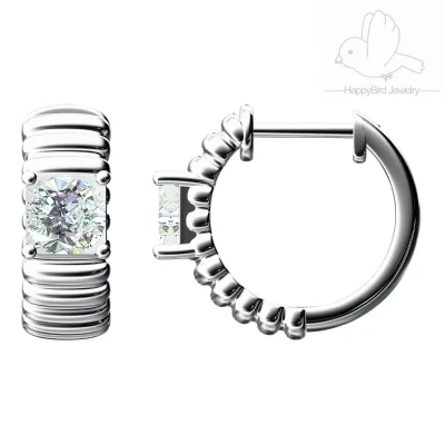 Hoop Brass Fashion Earrings with Zircon Elegant & Stylish Jewelry Accessory