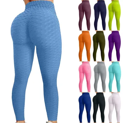 Wish Exercise Quick Dry Fitness Casual Yoga Butt Lift Bubble Pants Women's Multicole Pants in Jacquard Fabric