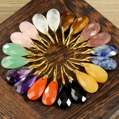 2026 European American Multi-Faceted Waterdrop Pink Crystal Women's Light Luxury High-End Green Eardrops Earrings New Arrival
