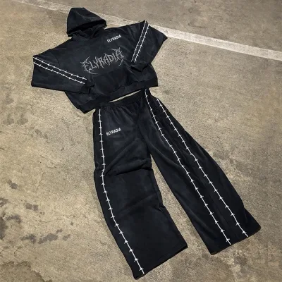 Customized Eco-Friendly Breathable 100% Cotton Track Suits Breathable Raw Edge Drysuit with Hooded Collar Winter Set Ready Ship